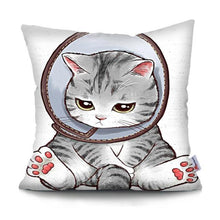 Load image into Gallery viewer, Funny Cute Cat Plush Cushion Pillow Covers Cat Pillow Cases Animal Kitty Pillowcase Cotton Linen Cushion Cover For Couch Cover Pillows Cases For Sofa Home Decoration Pillowcase Polyester Throw Pillow Case 45x45CM