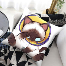 Load image into Gallery viewer, Funny Cute Cat Plush Cushion Pillow Covers Cat Pillow Cases Animal Kitty Pillowcase Cotton Linen Cushion Cover For Couch Cover Pillows Cases For Sofa Home Decoration Pillowcase Polyester Throw Pillow Case 45x45CM