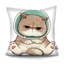 Load image into Gallery viewer, Funny Cute Cat Plush Cushion Pillow Covers Cat Pillow Cases Animal Kitty Pillowcase Cotton Linen Cushion Cover For Couch Cover Pillows Cases For Sofa Home Decoration Pillowcase Polyester Throw Pillow Case 45x45CM