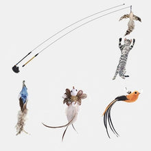 Load image into Gallery viewer, Funny Feather Bird with Bell Cat Stick Toy for Kitten Playing Teaser Wand Toy Cat Supplies Interactive Wiggle Moving Cat Kicker Toy with Plush Interactive Cat Toys Fun Toy For Cat Exercise