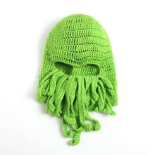 Load image into Gallery viewer, Funny Party Octopus Beard Hat Unisex Animal Cthulhu Crocheted Tentacle Knit Wind Mask Ski Cap Halloween Hats Bear Boys Octopus Beanie Hat For Men Winter Warm Skiing Biking Costume Squid Mask Foldaway Beard Octopus Pirate Hats Bearded Caps