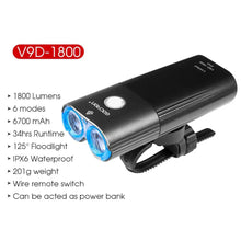 Load image into Gallery viewer, GACIRON 400-1800 Lumens Bicycle Front Light USB Rechargeable Cycling Headlight Flashlight MTB Road Bike Waterproof LED Head Lamp