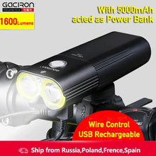 Load image into Gallery viewer, GACIRON 400-1800 Lumens Bicycle Front Light USB Rechargeable Cycling Headlight Flashlight MTB Road Bike Waterproof LED Head Lamp