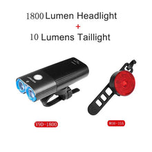 Load image into Gallery viewer, GACIRON 400-1800 Lumens Bicycle Front Light USB Rechargeable Cycling Headlight Flashlight MTB Road Bike Waterproof LED Head Lamp