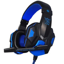 Load image into Gallery viewer, Gaming Red Black Wired Headset Stereo Gamer Headphone Noise Cancelling Over Ear Headphones With Mic LED Light Bass Surround Soft Memory Earmuffs For Laptop