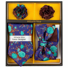 Load image into Gallery viewer, Vittorio Farina Gift Box (Necktie, Bow Tie, Pocket Squares and Flower Lapel Pin)