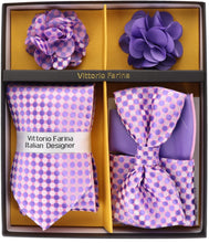 Load image into Gallery viewer, Vittorio Farina Gift Box (Necktie, Bow Tie, Pocket Squares and Flower Lapel Pin)
