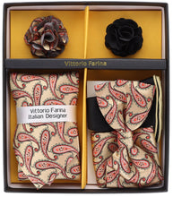 Load image into Gallery viewer, Vittorio Farina Gift Box (Necktie, Bow Tie, Pocket Squares and Flower Lapel Pin)