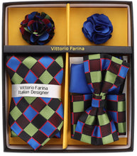 Load image into Gallery viewer, Vittorio Farina Gift Box (Necktie, Bow Tie, Pocket Squares and Flower Lapel Pin)