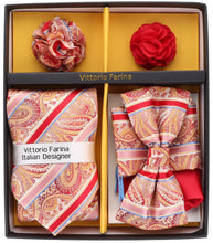 Load image into Gallery viewer, Vittorio Farina Gift Box (Necktie, Bow Tie, Pocket Squares and Flower Lapel Pin)