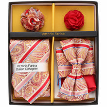 Load image into Gallery viewer, Vittorio Farina Gift Box (Necktie, Bow Tie, Pocket Squares and Flower Lapel Pin)