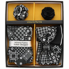 Load image into Gallery viewer, Vittorio Farina Gift Box (Necktie, Bow Tie, Pocket Squares and Flower Lapel Pin)