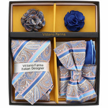 Load image into Gallery viewer, Vittorio Farina Gift Box (Necktie, Bow Tie, Pocket Squares and Flower Lapel Pin)