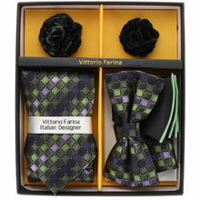 Load image into Gallery viewer, Vittorio Farina Gift Box (Necktie, Bow Tie, Pocket Squares and Flower Lapel Pin)