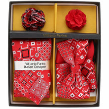 Load image into Gallery viewer, Vittorio Farina Gift Box (Necktie, Bow Tie, Pocket Squares and Flower Lapel Pin)
