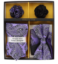 Load image into Gallery viewer, Vittorio Farina Gift Box (Necktie, Bow Tie, Pocket Squares and Flower Lapel Pin)
