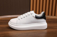 Load image into Gallery viewer, Genuine Leather Women Platform Sneakers Autumn Fashion Sports Little White Shoes Platform Flats Casual Lace Up Woman Comfort Walking Sneakers