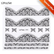 Load image into Gallery viewer, Geometrics Blue Flower Leaves Water Decals Stickers Special Floral Transfer Slider For Nails Decoration Nail Art Stickers Black White Flower Palm Leaf Nail Self-Adhesive Decals Nail Stickers Water Transfer Fresh Nail Decals for Nail Art Butterfly Palm