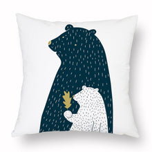 Load image into Gallery viewer, Geometry Cushion Cover Trees Cactus Bear Star Pattern Cushion Cover Pillowcase Cotton Pillow Sofa Throw White Printed Print Decorative Pillow Covers For Sofa Bed Sweet Home Decor Case 45x45CM