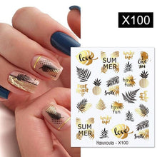 Load image into Gallery viewer, Geometry Line Stripe Nail Sticker Floral Butterfly Design Water Decals Slider Wraps Decoration Nail Art Accessories Water Transfer Nail Decals Sticker For Pretty Girl Self-Adhesive Nail Decals Designer Nail Stickers for Acrylic Decal Decoration