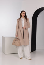 Load image into Gallery viewer, Geneva Classic Wraparound Wool Blend Overcoat in Beige