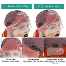 Load image into Gallery viewer, Ginger Orange Body Wave Human Hair Lace Front Wig #350 Colored 13x6 Pre Plucked 200%