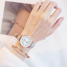 Load image into Gallery viewer, Girl Cute Watch Analog Childrens Quartz Comfortable Watch Girl Elementary School Fashion Girl Analog Watch Unisex Wrist Watches Stainless Steel Dial Leather Strap Watches Quartz Fashion Watch
