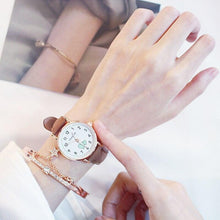 Load image into Gallery viewer, Girl Cute Watch Analog Childrens Quartz Comfortable Watch Girl Elementary School Fashion Girl Analog Watch Unisex Wrist Watches Stainless Steel Dial Leather Strap Watches Quartz Fashion Watch