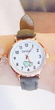 Load image into Gallery viewer, Girl Cute Watch Analog Childrens Quartz Comfortable Watch Girl Elementary School Fashion Girl Analog Watch Unisex Wrist Watches Stainless Steel Dial Leather Strap Watches Quartz Fashion Watch