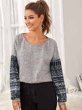 Load image into Gallery viewer, Girls Casual Loose Round Neck Long Sleeve Printed Sweater - # GIAA23510036