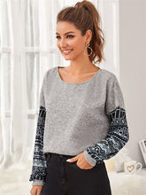 Load image into Gallery viewer, Girls Casual Loose Round Neck Long Sleeve Printed Sweater - # GIAA23510036