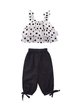Load image into Gallery viewer, Girls' Summer Polka Dot | Top & Pants Set | Ages 3-8 - # GIAA212310018