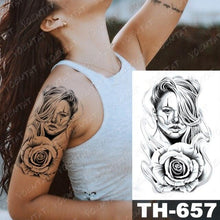 Load image into Gallery viewer, Gladiator Temporary Tattoo Sticker Flower Waterproof Big Modern Womens Mens Body Tattoo Luxury Design