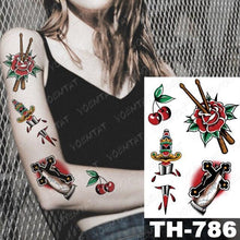Load image into Gallery viewer, Gladiator Temporary Tattoo Sticker Flower Waterproof Big Modern Womens Mens Body Tattoo Luxury Design