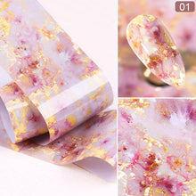 Load image into Gallery viewer, Glitter Marble Series Nail Transfer Foil Stickers Gold White And Black Bright Slider For Nails Decoration Manicures Marble Nail Art Stickers Water Transfer Nail Decals Full Wraps Gradient Acrylic Nail Kits for Women Manicure Decoration Accessory