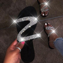 Load image into Gallery viewer, Glitter Slippers Women Summer Sandals Fashion Bling Candy Color Flip Flops Beach Diamond Flat Outdoor Sandals Slip On Sandals Slide Glitter Bling Casual Sandal Flat Open Toe Sparkle Slides
