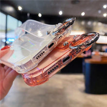 Load image into Gallery viewer, Glitter Wrist Strap Transparent Shockproof Soft Cover with Strap Phone Case For iPhone 13 11 12 14 Pro Max XS Max XR X 7 8 Plus 12 13Pro 14 Transparent Soft Back Cover Adjustable Strap Iphone Case