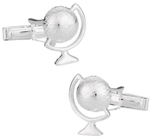 Load image into Gallery viewer, Globe Cufflinks in Sterling Silver