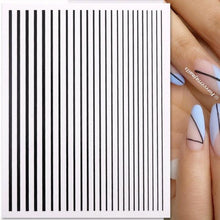 Load image into Gallery viewer, Gold 3D Nail Sticker Curve Stripe Lines Nails Stickers Gradient Adhesive Striping Tape Nail Foil Nail Art Stickers Decals Silver Strip Line Nail Decal Self-Adhesive 3D Wave Decal Decoration Metallic Curve Design Decoration for Women Girls