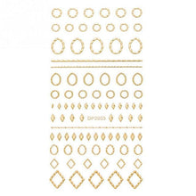 Load image into Gallery viewer, Gold 3D Nail Sticker Curve Stripe Lines Nails Stickers Gradient Adhesive Striping Tape Nail Foil Nail Art Stickers Decals Silver Strip Line Nail Decal Self-Adhesive 3D Wave Decal Decoration Metallic Curve Design Decoration for Women Girls