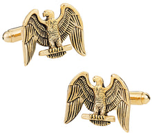 Load image into Gallery viewer, Gold American Eagle Cufflinks