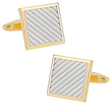Load image into Gallery viewer, Professional Gold and Silver Diagonal Cufflinks