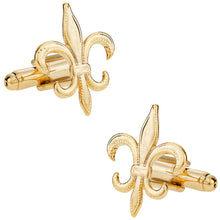 Load image into Gallery viewer, Gold Fleur De Lis Cufflinks