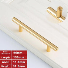 Load image into Gallery viewer, Gold Kitchen Door T Bar Straight Cupboard Handle Knobs Cabinet Pull Aluminum Alloy Handles Furniture Handle T Bar Handles for Kitchen Cabinets Door Brushed Brass Drawer Pulls Knobs Stainless Steel Furniture Hardware