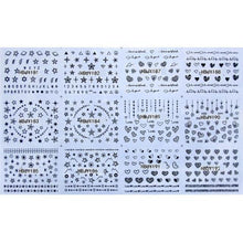 Load image into Gallery viewer, Gold Moon Star 3D Nail Stickers Ultra-thin Adhesive Decals Nail Art Decorations Stamping Manicure Nails Stickers Tool 3d Nail Decal Stickers Manicure Nail Art Decoration Accessories Holographic Old English Character Nail Self-Adhesive Sticker