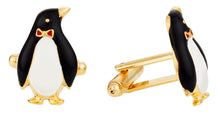 Load image into Gallery viewer, Gold Penguin Cufflinks