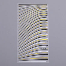 Load image into Gallery viewer, Gold Silver 3D Nail Sticker Curve Stripe Lines Nails Stickers Gradient Adhesive Striping Tape Nail Art Stickers Decal Decoration Metallic Curve Strip Line Nail Decal Self-Adhesive 3D Wave Design Decoration for Women Girls