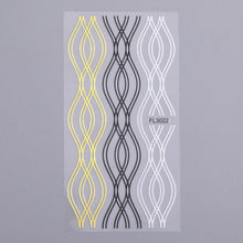 Load image into Gallery viewer, Gold Silver 3D Nail Sticker Curve Stripe Lines Nails Stickers Gradient Adhesive Striping Tape Nail Art Stickers Decal Decoration Metallic Curve Strip Line Nail Decal Self-Adhesive 3D Wave Design Decoration for Women Girls