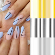 Load image into Gallery viewer, Gold Silver 3D Nail Sticker Curve Stripe Lines Nails Stickers Gradient Adhesive Striping Tape Nail Art Stickers Decal Decoration Metallic Curve Strip Line Nail Decal Self-Adhesive 3D Wave Design Decoration for Women Girls