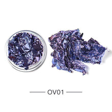 Load image into Gallery viewer, Gold Silver Irregular Aluminum Foil Paper Nail Art Sticker 3D Glitter Manicure UV Gel Polish Nail Decoration Tools Decoration Stickers Decoration New Gold Nail Transfer Foils for Nail Arts Nails Supply Holographic Effect Nail Art Foil Stickers